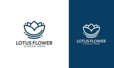 Naklejka premium Lotus flower logo design with minimal style