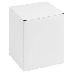 white square cardboard box  isolated on white background. Can be use for food, medicine, cosmetic and etc. Ready for your design.