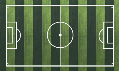 Football or soccer field. Sport background. Vector illustration. Planning board soccer or football. Top view of football field. Soccer field background. Artificial grass football field.