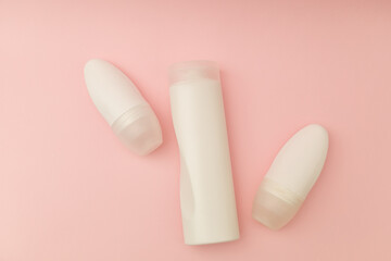 White bottle of shower gel