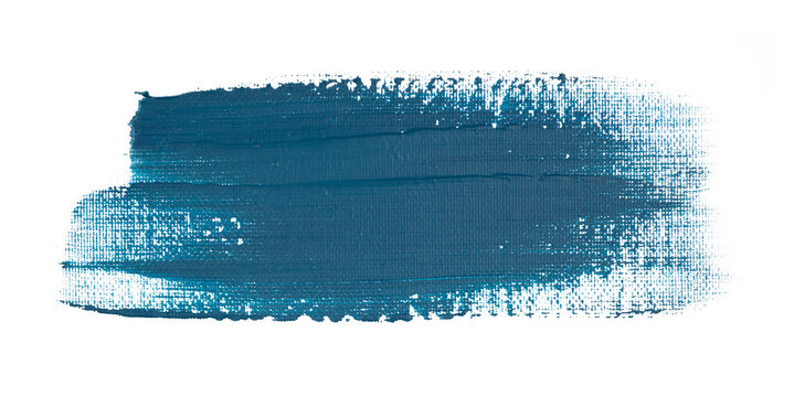 Blue stroke of paint brush isolated.