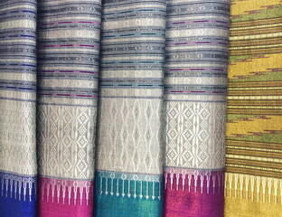 thai silk fabric pattern background