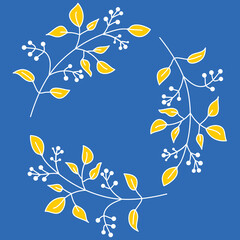 Yellow blue white tiles, traditional portuguese spanish pottery talavera, vector illustration