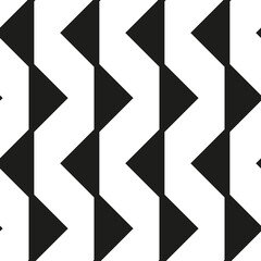 Geometric seamless pattern of triangles, black and white angular colored background for design