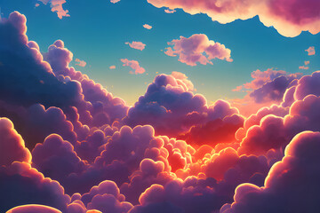 Gorgeous clouds lit by the sun. 