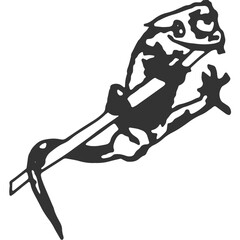 Gecko Lizard Vintage Illustration Vector