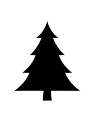 Obraz premium Black flat Christmas tree decoration, simple flat decorative illustration. PNG with transparent background