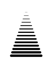 Black flat Christmas tree decoration, simple flat decorative illustration. PNG with transparent background