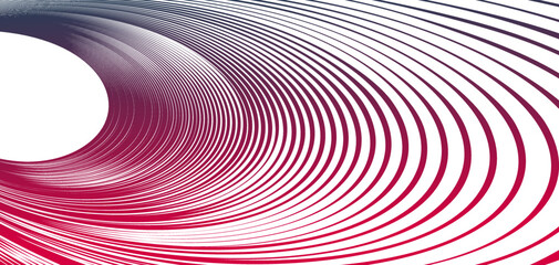 Distorted and deformed lines vector abstract background, curvature of space, 3D linear flow curve shape, science fiction.