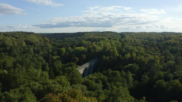 Aerial: the old Prussian viaduct in Rominta forest