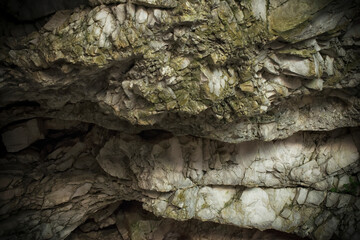 A close-up look at the stones inside the Myrtos cave at Kefalonia