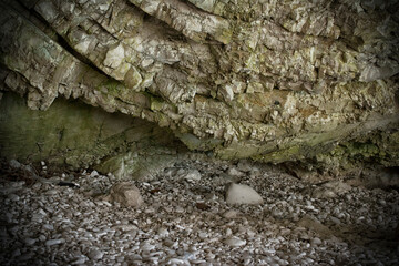 A close-up look at the stones inside the Myrtos cave at Kefalonia
