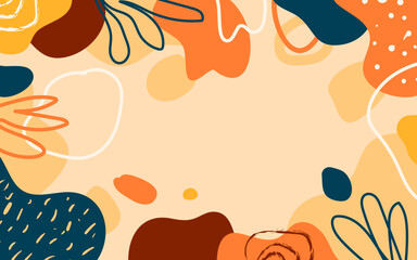 Hand drawn aesthetic abstract doodle background