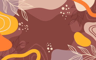 Hand drawn aesthetic abstract nature background