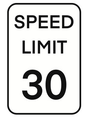 Transparent Road Sign Speed Limit 30