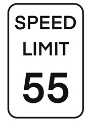 Transparent Road Sign Speed Limit 55