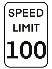 Transparent Road Sign Speed Limit 100