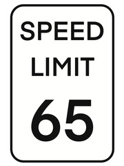 Transparent Road Sign Speed Limit 65