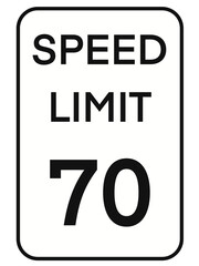 Transparent Road Sign Speed Limit 70