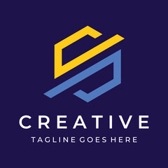 Creative simple geometric cube or hexagon box logo design. Logo for technology, media and shipping services.