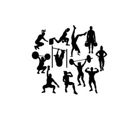 Fitness Sport Activity, art vector silhouettes design
