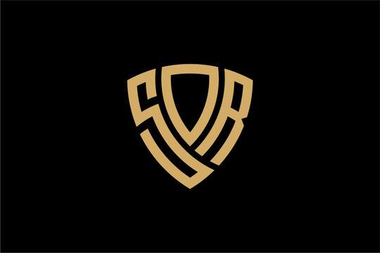 SOR creative letter shield logo design vector icon illustration