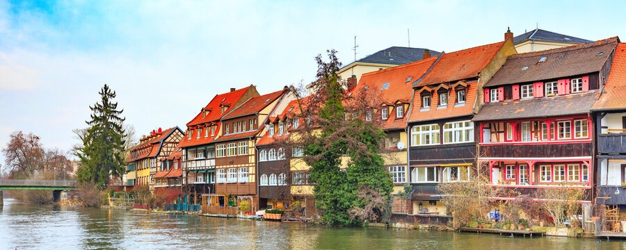 Old Town Of Bamberg, Germany, River Regnitz