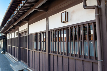 Building of old traditional Japanese-sake brewery in Fushimi, Kyoto, Japan