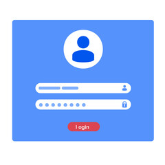 Login page with password data. Log in page