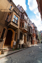 Fototapeta na wymiar Traditional Turkish Houses in Balat district of Istanbul