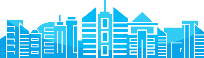 blue city skyline silhouette