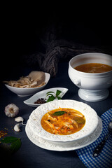 tripe from oyster mushrooms and poultry