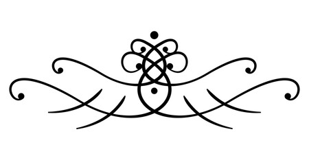 Black text divider. Abstract ornamental text divider. PNG with transparent background.