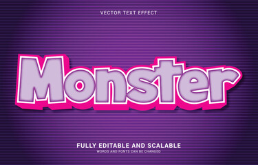 editable text effect, Monster style
