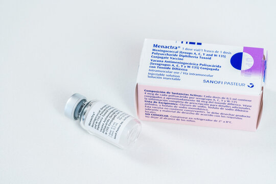 23.05.2022 Kyiv Ukraine - Menactra Vaccine On White Background