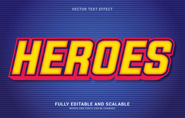 editable text effect, Heroes style