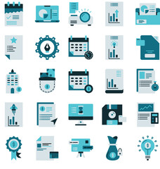 a collection of several management business themed icons