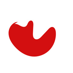 Abstract Blob Shapes Splat Red