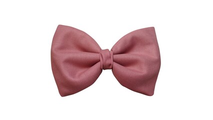Simple hair bow in beautiful rose pink color made out of cotton fabric with white background