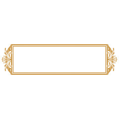 luxury gold floral label frame with damask pattern