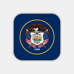 Naklejka premium Utah state flag. Vector illustration.