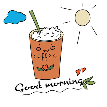 vector illustration, good morning, coffee