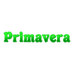 Logo con texto Primavera en español con tipografía 3d