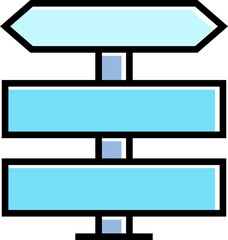 blue street signpost icon