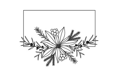 Christmas square floral frame illustration on white background - 533340571