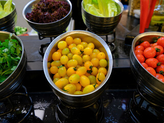 fresh vegetables at the hotel buffet