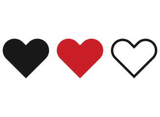 Collection of heart illustrations, Love symbol icon set, love symbol vector.