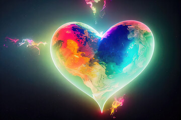 Beautiful heart. Human and love spirit powerful energy connect to the universe