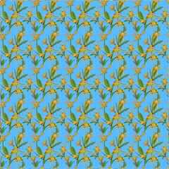 Illustration flower lilies pattern wallpaper 