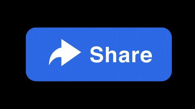 Facebook Share Button Social Media Animation Black Screen 4K